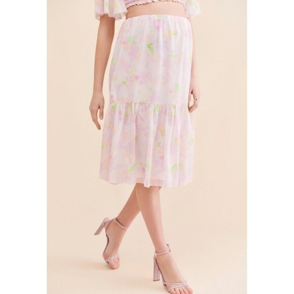 Hatch Maternity Iris Skirt Women's Size 4 in Pink & White Florals in EUC! - Picture 1 of 6